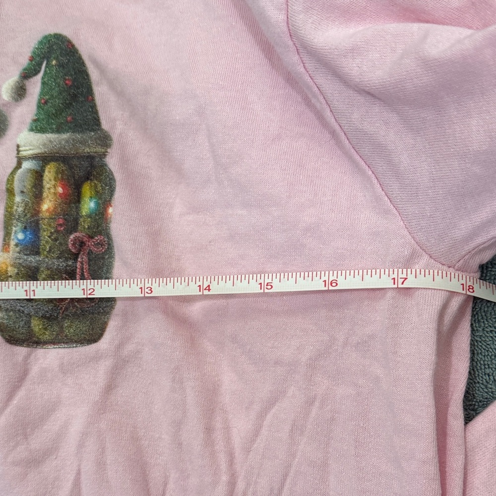 Christmas Pickle Pink Long Sleeve T-shirt size M - Picture 4 of 5